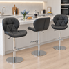 Monza Signature Real Leather Bar Stool Black