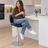 Monza Signature Real Leather Bar Stool Black