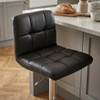 Allegro Real Leather Bar Stool Black