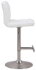 Allegro Leather Brushed Bar Stool White