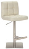 Deluxe Allegro Brushed Bar Stool Cream Square Base