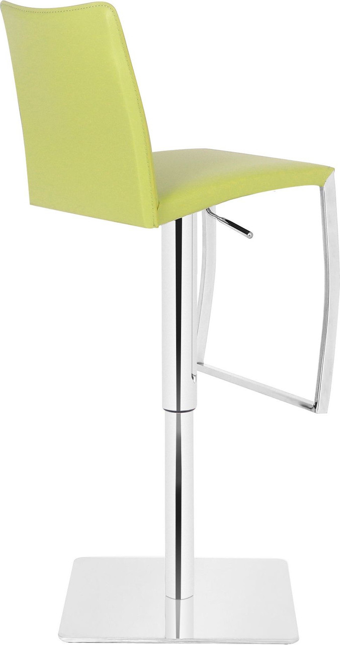 Eccellente Real Leather Bar Stool Lime Green