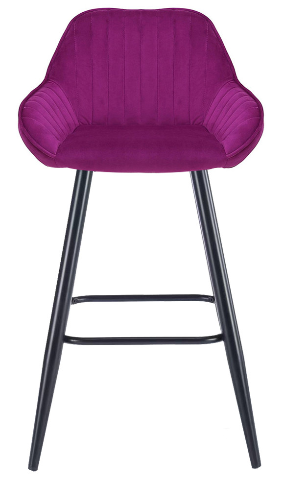 Velluto Velvet Purple Bar Stool Premium Velvet Bar Stools