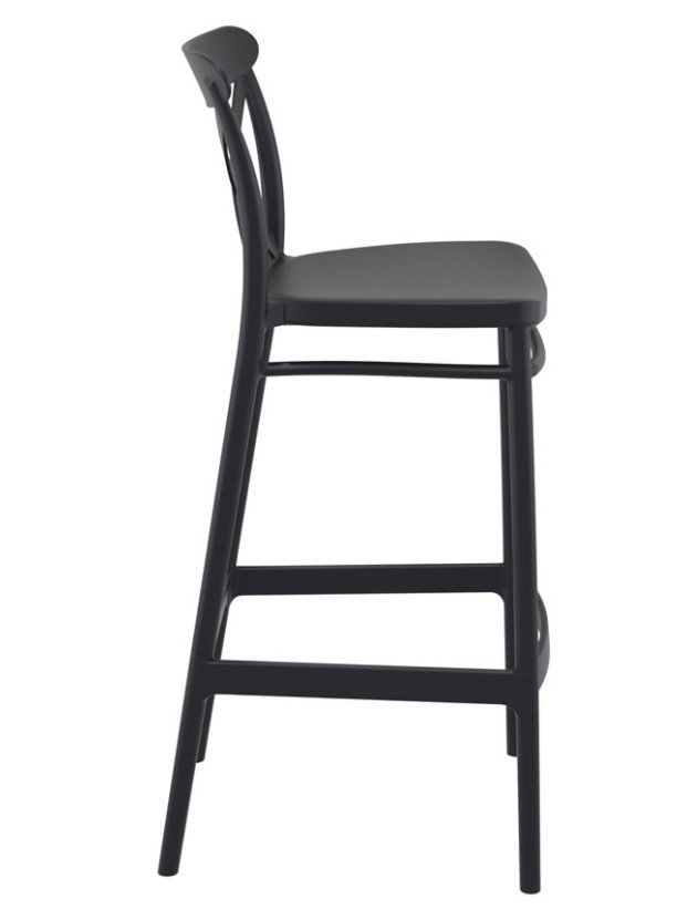 Cross Bar Stool 75 Black Simply Bar Stools