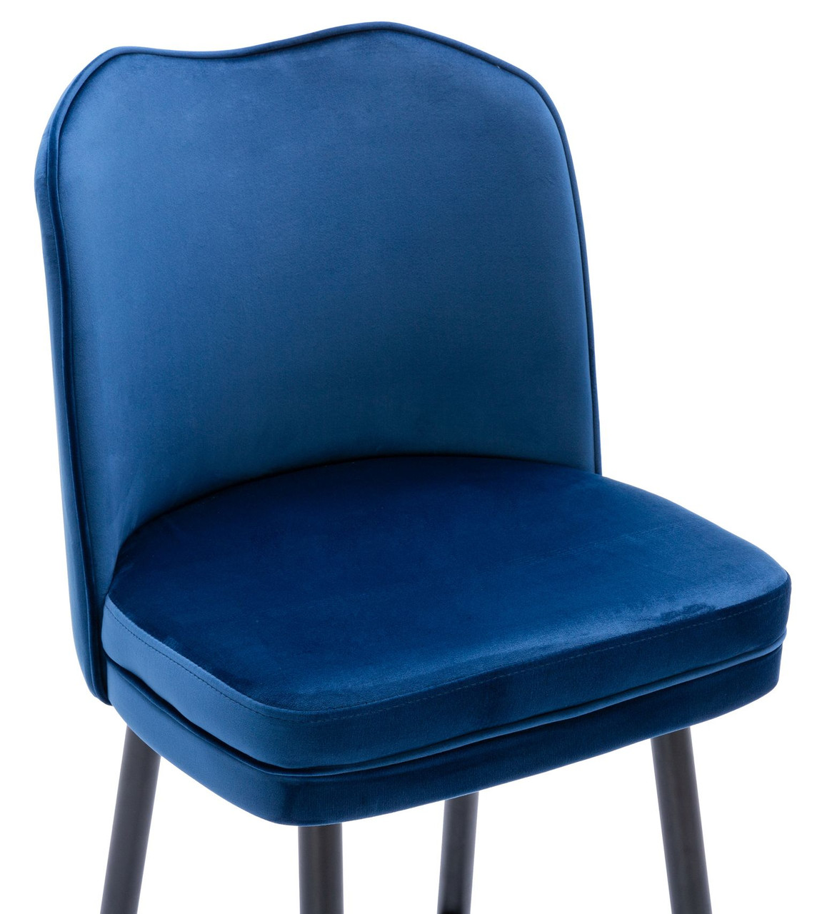 Knightsbridge Velvet Blue Bar Stool Gold Footrest Modern & Elegant