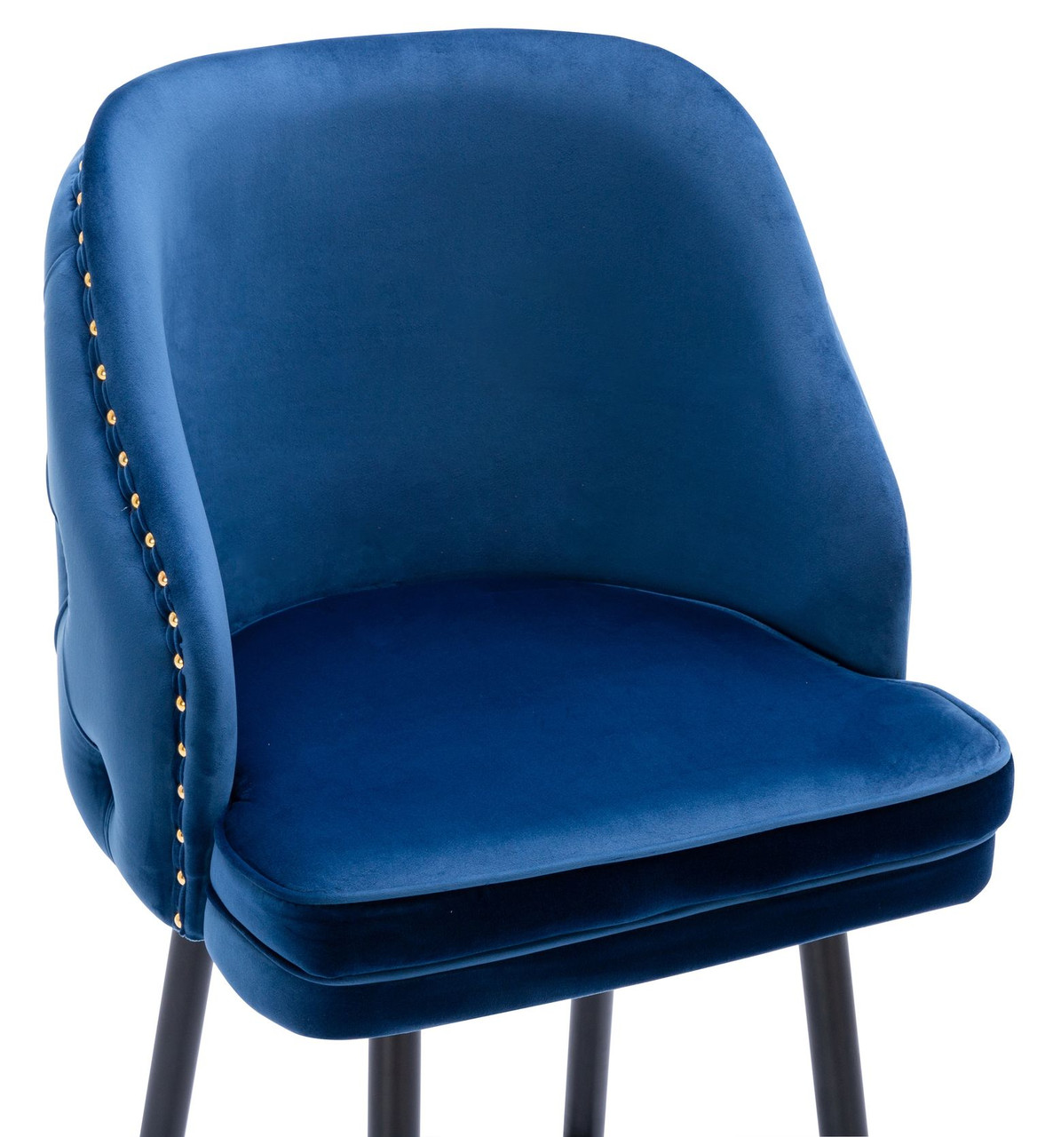 Mayfair Velvet Blue Bar Stool Gold Footrest Modern & Elegant Design