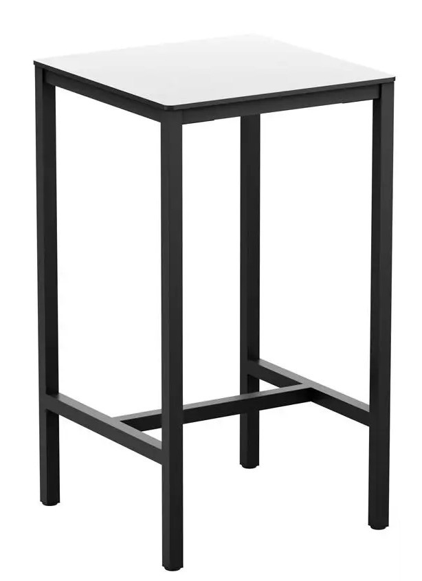 White Bar Table with Back Base -Medium Height