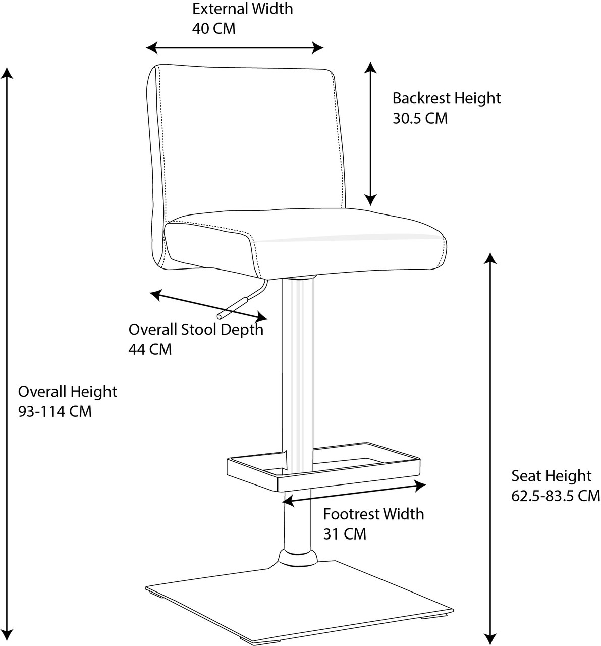 Deluxe Snella Kitchen Bar Stool White Breakfast Bar Stools