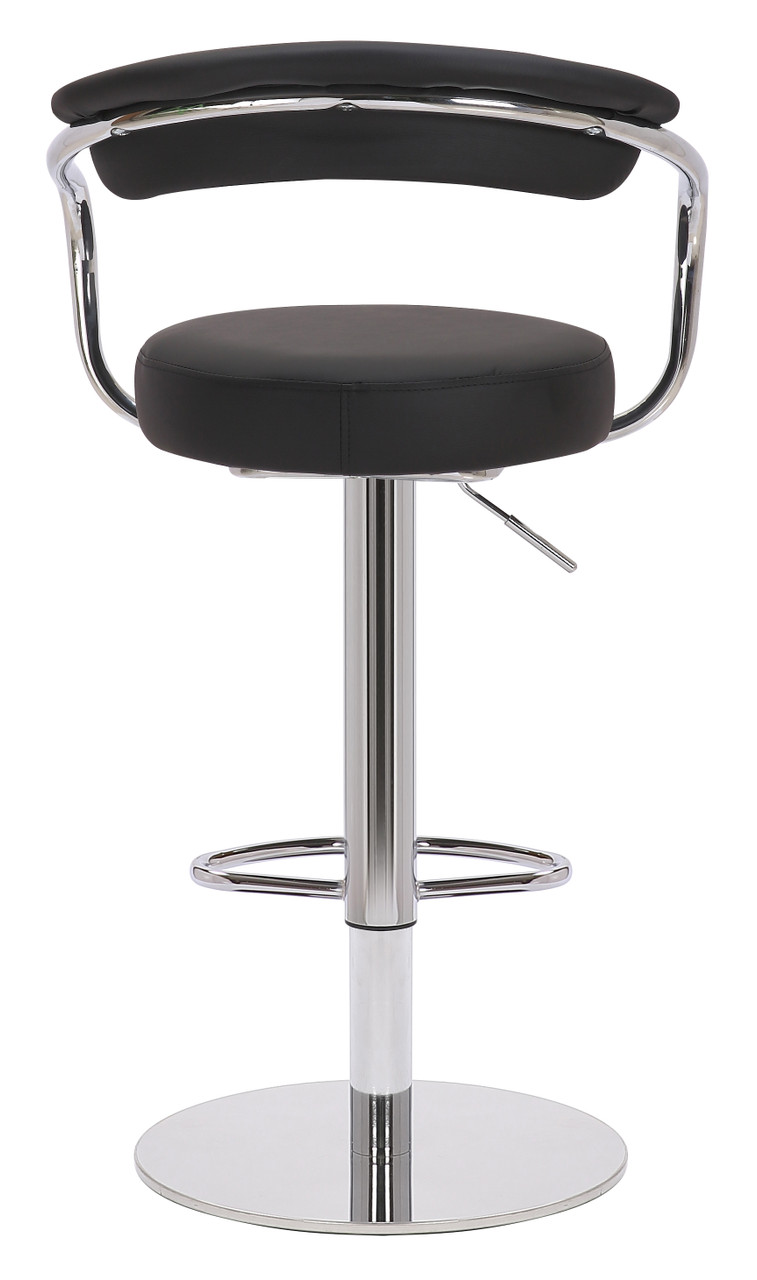 Black Faux Leather Bar Stool | Adjustable Kitchen Seating