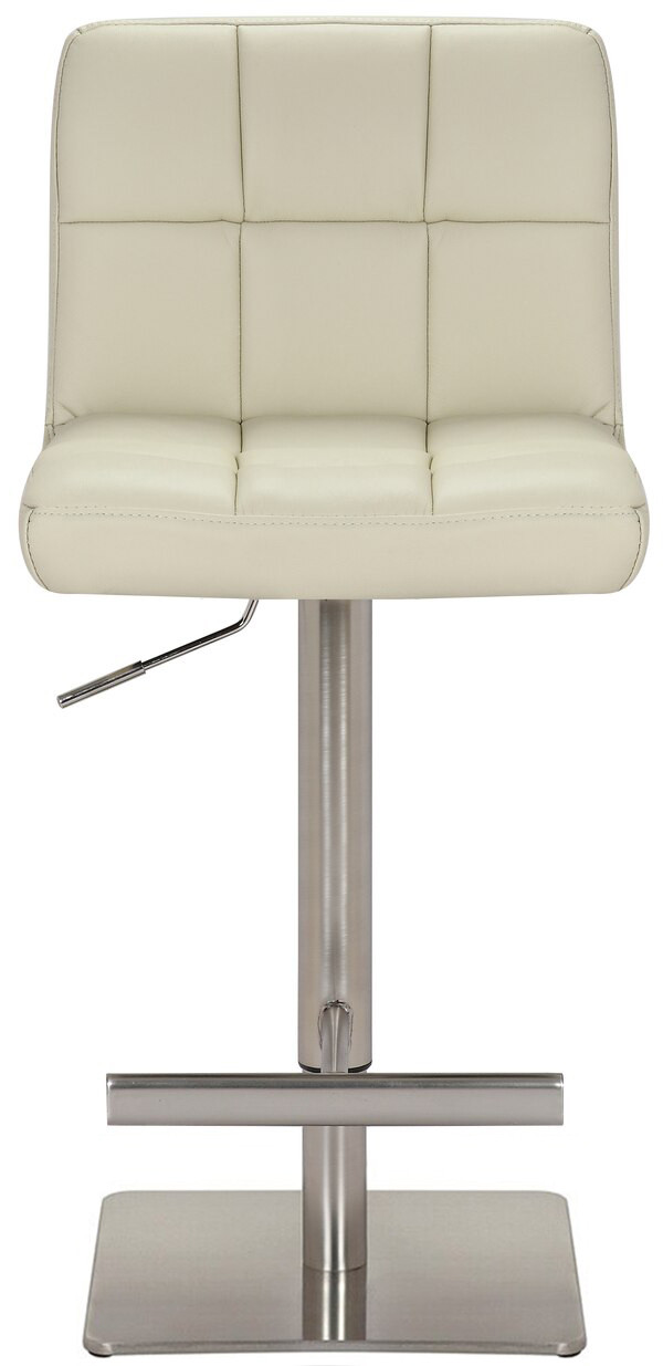 Deluxe Allegro Leather Brushed Bar Stool Cream Kitchen Bar Stools