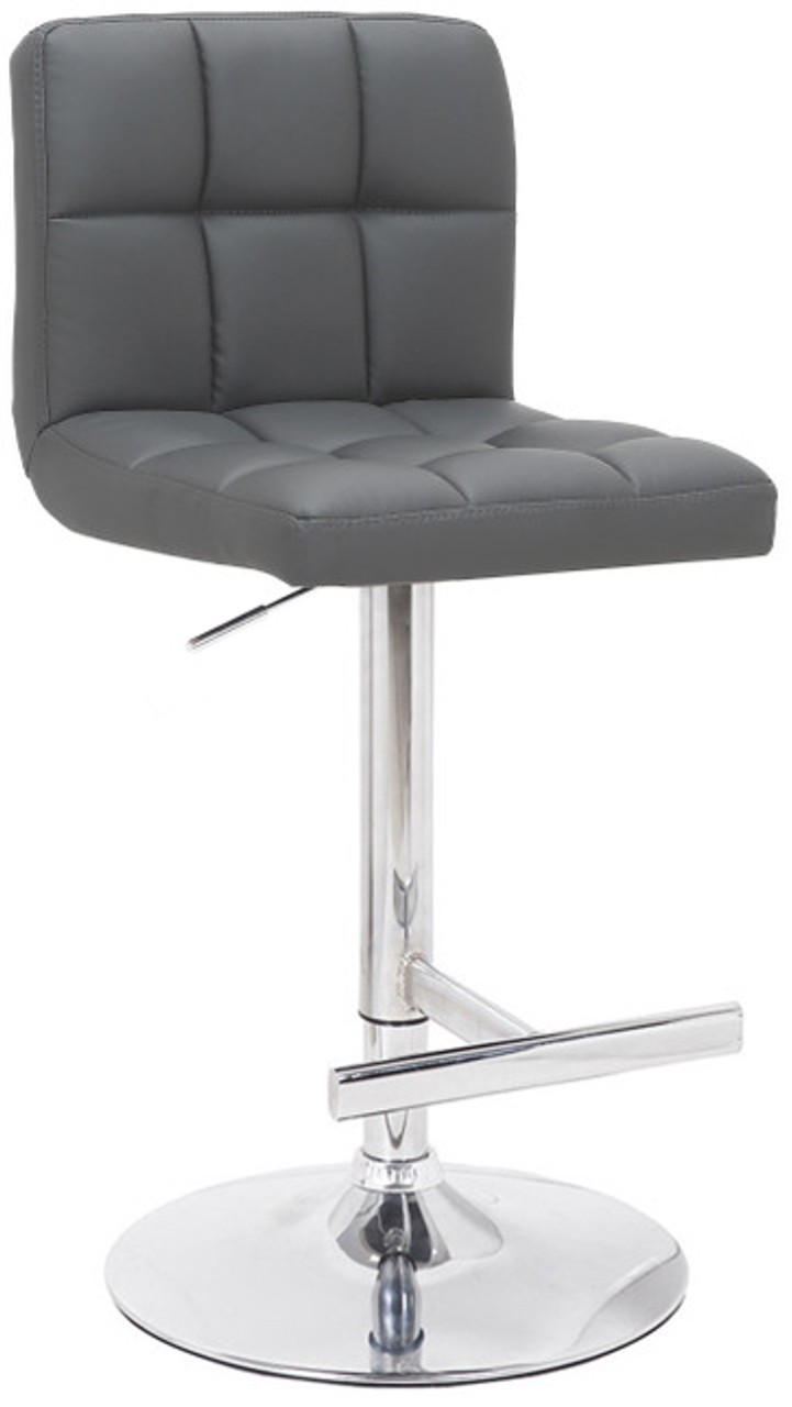 Swivel Bar Stools Adjustable Height Vintage Leather Counter Stools Gray
