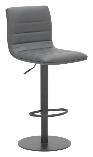 Deluxe Aldo Bar Stool Charcoal Grey with Black Frame