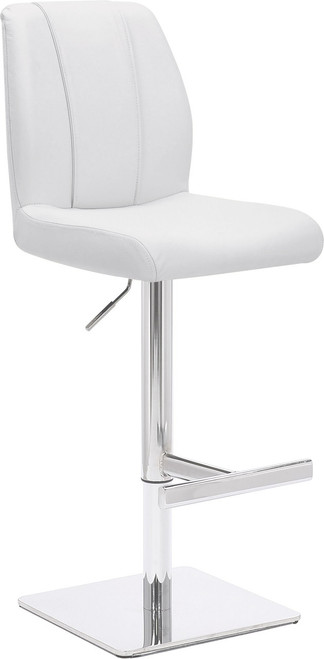 Ravenna Signature Real Leather Bar Stool Bright White Ravenna Signature Real Leather Bar Stool Bright White