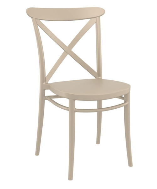 Cross Side Chair Taupe Cross Side Chair Taupe