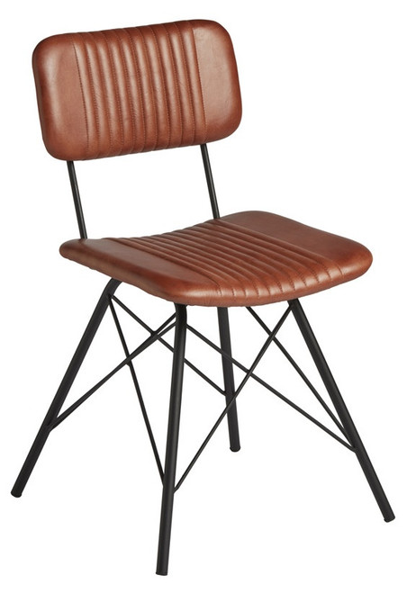 Duke Side Chair Bruciato Leather