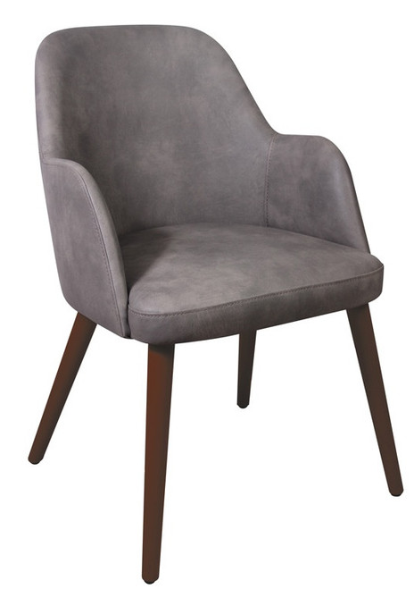 Aztec Armchair Faux Leather Steel Grey Vintage Elegance