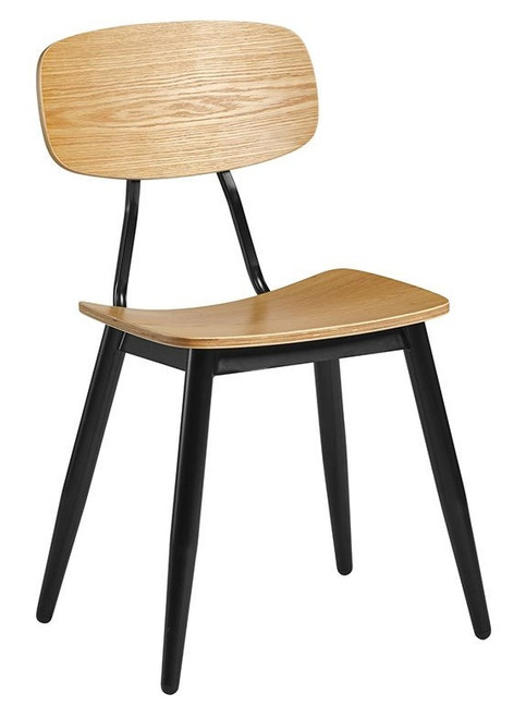 Juna Side Chair Ply Oak & Black Steel