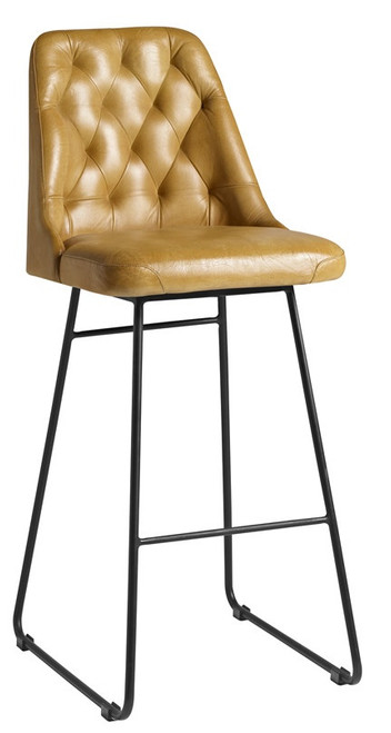Harland Bar Stool Leather Gold