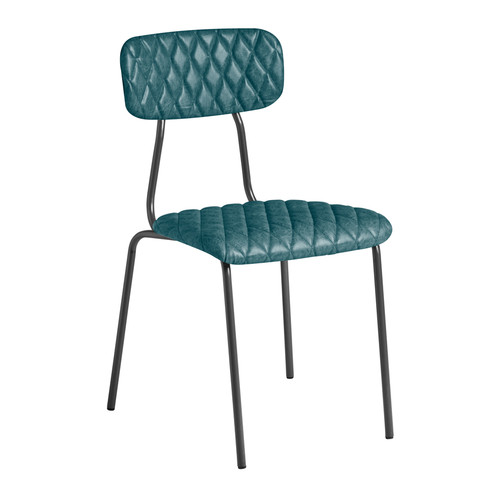 Kara Side Chair Diamond Stitched Vintage Teal Kara Side Chair Diamond Stitched Vintage Teal
