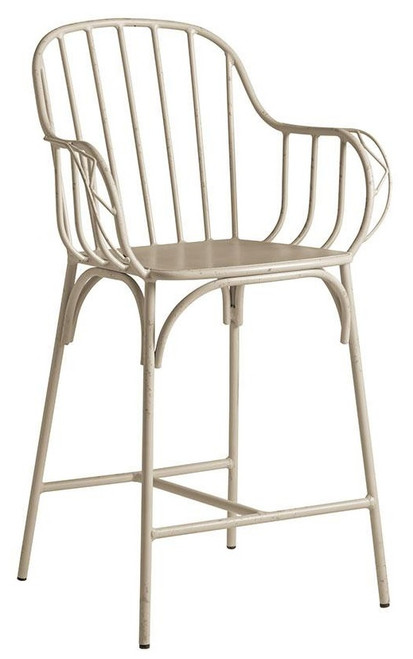 Denver Bar Stool Mid Height Retro White