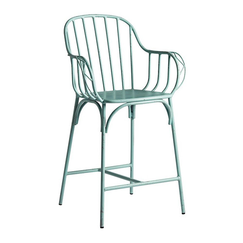 Denver Bar Stool Mid Height Retro Light Blue Denver Bar Stool Mid Height Retro Light Blue