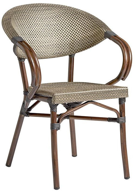 Panda Arm Chair Black And Gold Weave