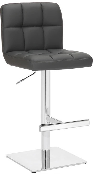 Allegro Signature Real Leather Bar Stool Charcoal Grey