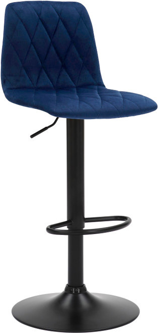 Verona Velvet Bar Stool Blue with Black Frame