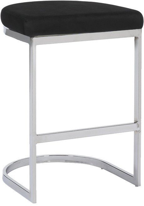 Trevi Cantilever Velvet Bar Stool Black