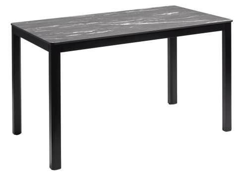 Extrema Marble Dinning Table Black with Paris Table Base  - 119 X 69cm