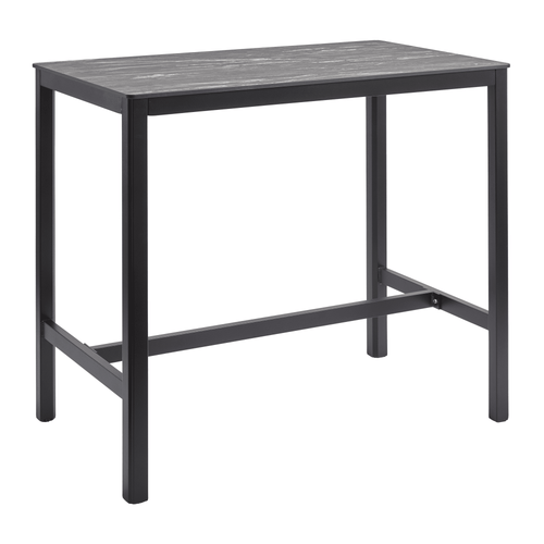 Extrema Marble Poseur Table Black with Paris Table Base - 119 X 69cm