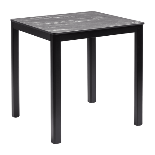 Extrema Marble Dinning Table Black with Troy Table Base - 60 X 60cm