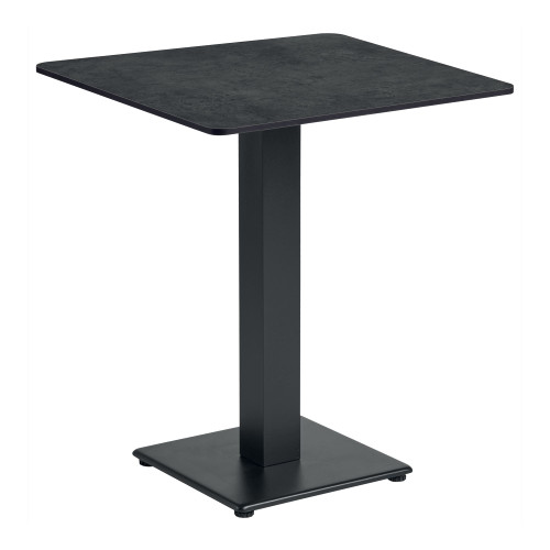 Extrema Metallic Anthracite Dining Table with Anzio Black Base - 79x79cm