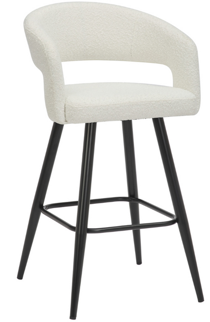 Ex Display - Amalfi Boucle Kitchen Bar Stool White