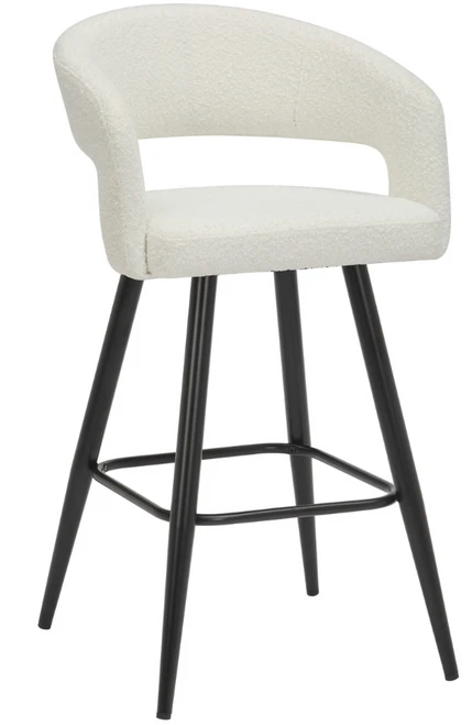 *Only 2 Left* Ex Display - Amalfi Boucle Kitchen Bar Stool White
