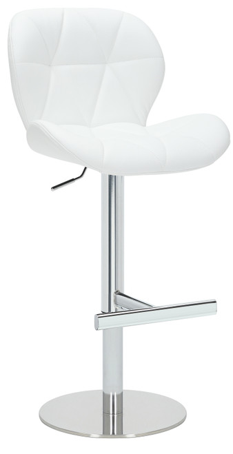 Monza Signature Real Leather Bar Stool White