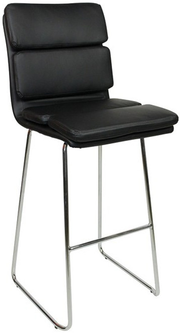 Moderno Fixed Height Curved Bar Stools Black Moderno Fixed Height Curved Bar Stools Black