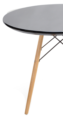 Eiffel Round Wooden Table Black