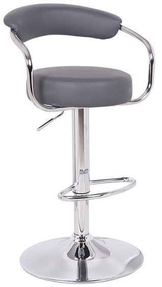 Charcoal Faux Leather Bar Stool for Kitchen Islands & Bar