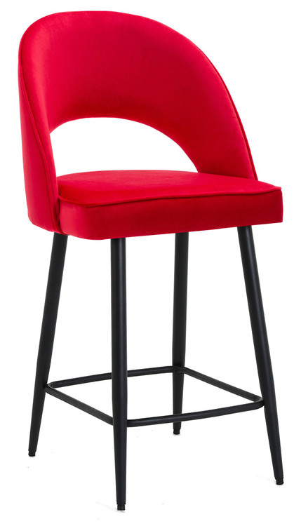 Chelsea Velvet Red Bar Stool Velvet Bar Stools