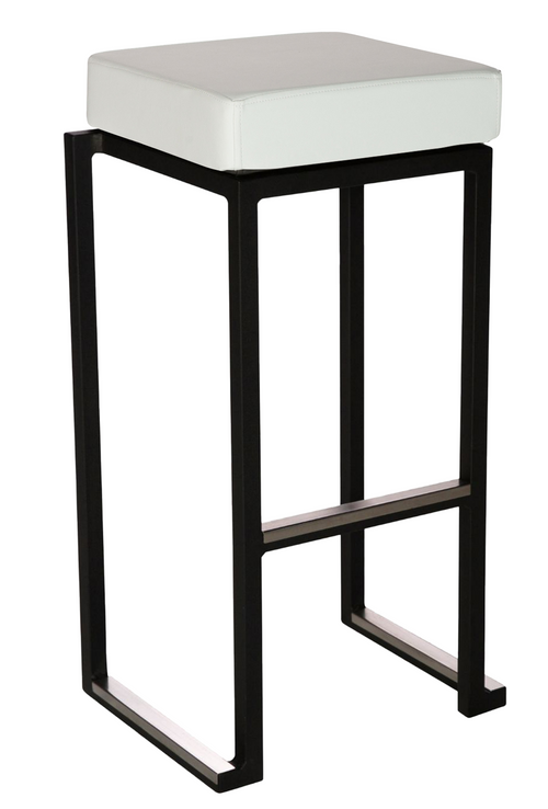 Tait Counter Stool - Black Frame / White PU Seat