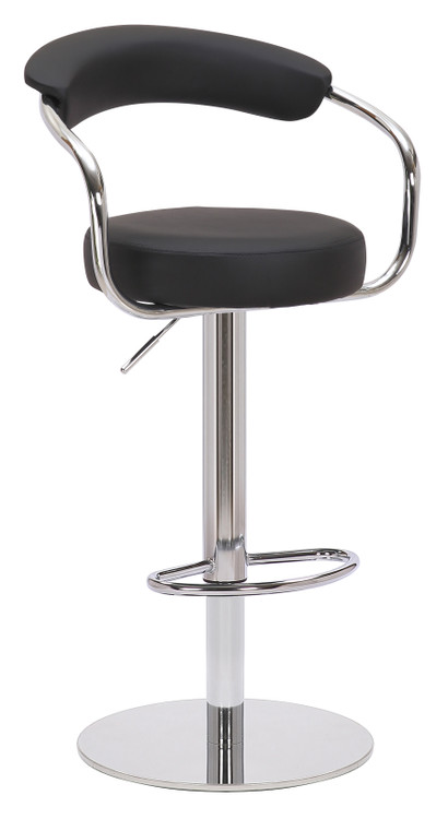 Black Faux Leather Bar Stool | Adjustable Kitchen Seating