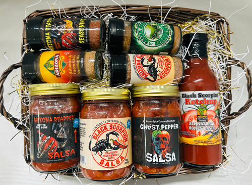 8 of our great tasting fire and flavor products.  Heat with flavor!
