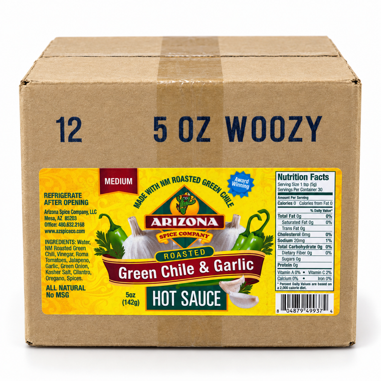 Green Chile Garlic Hot Sauce Case