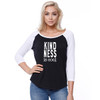 Kindness is Cool - Womans Long-Sleeve Raglan Black with White Sleeves