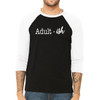 Adultish - Unisex  Long-Sleeve Raglan Black with White Sleeves
