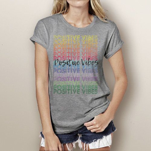 Positive Vibes  (colorful version)- Woman's Short Sleeve T-Shirt 