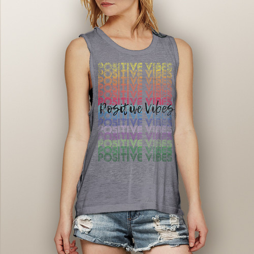 Positive Vibes (colorful version)- Muscle Tank (More Color Choices)