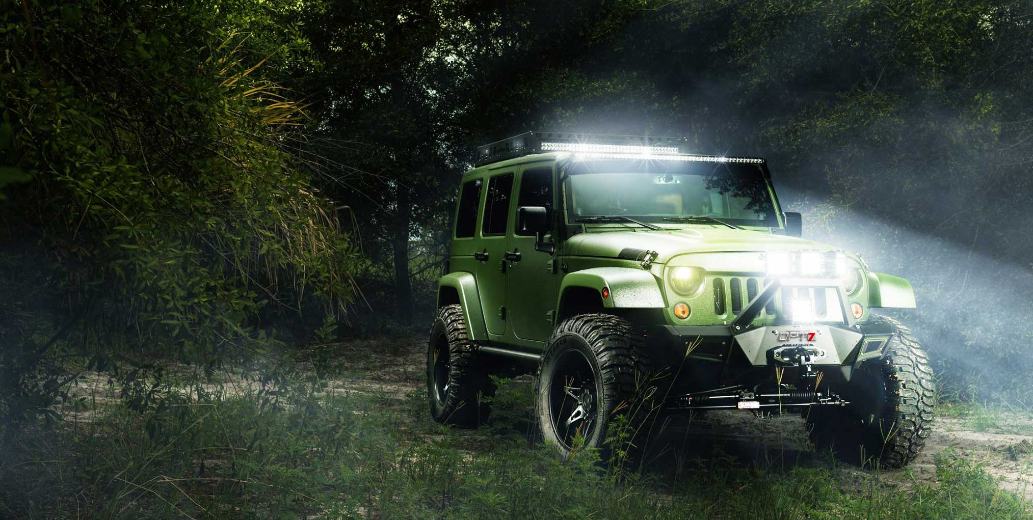 off road LED lights on