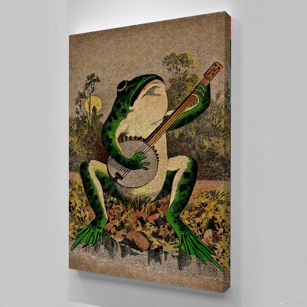 A Frog Playing Banjo in The Moonlight